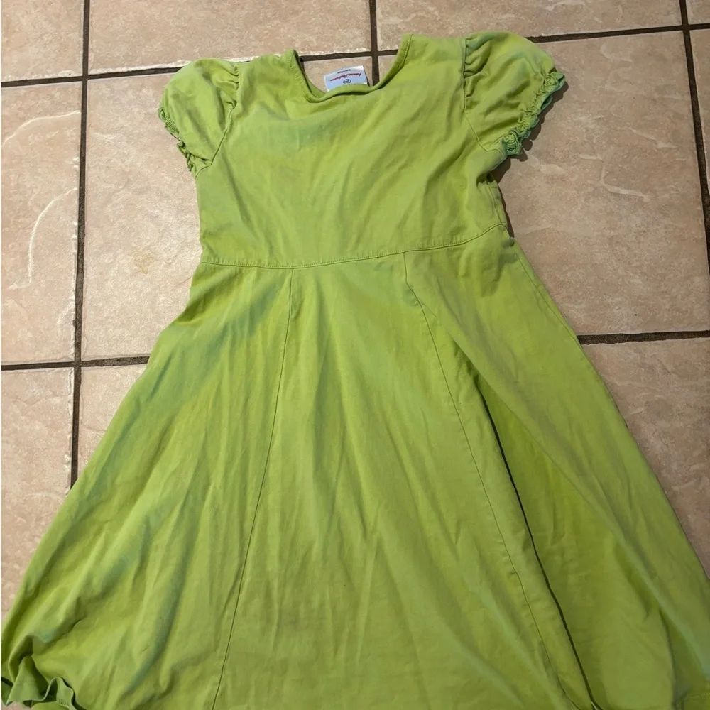 Hanna Andersson Green Dress and‎ Denim Jacket Set